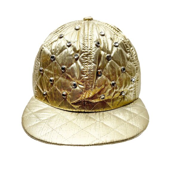 80s/90s Glam Blinged Metallic Gold Fashion Hat